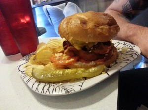 Sexy, perfectly done burger.
